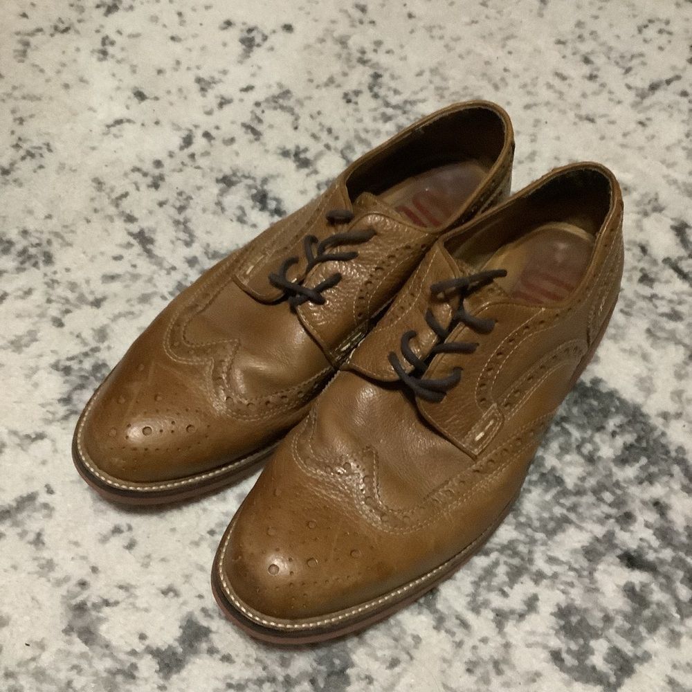 1901 Wingtip Brown Leather Loafer Mens Lace Up Sz 12M